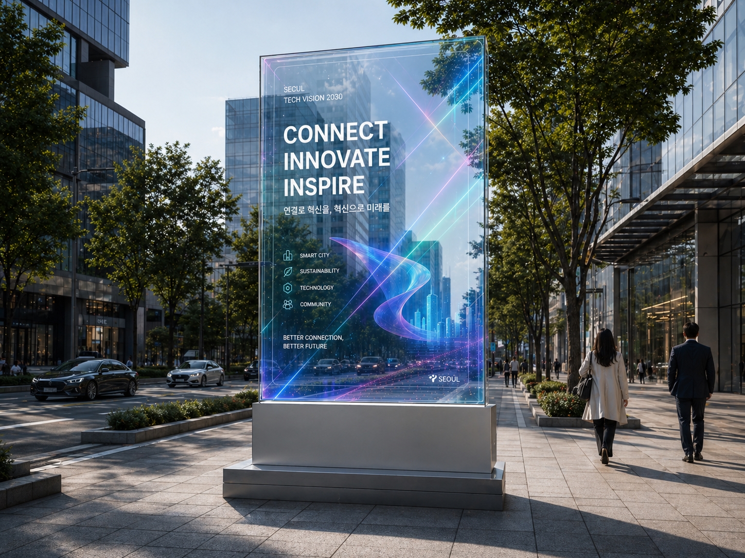 투명 LED 스크린 실제 설치 시안