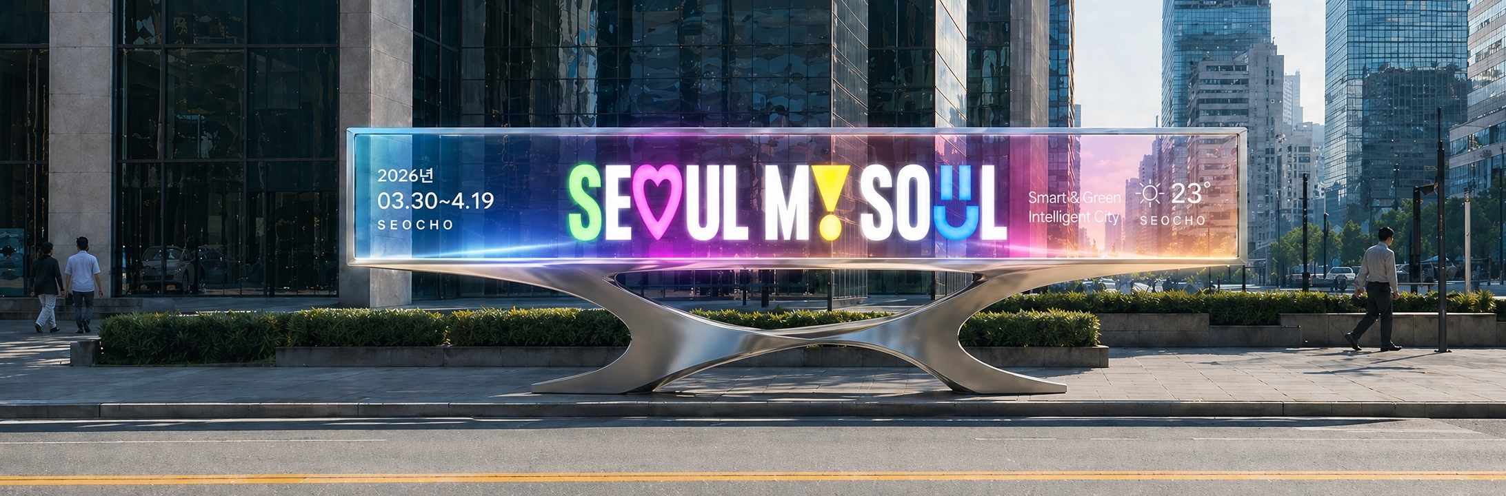 스마트 현수막 적용 후 도심 경관